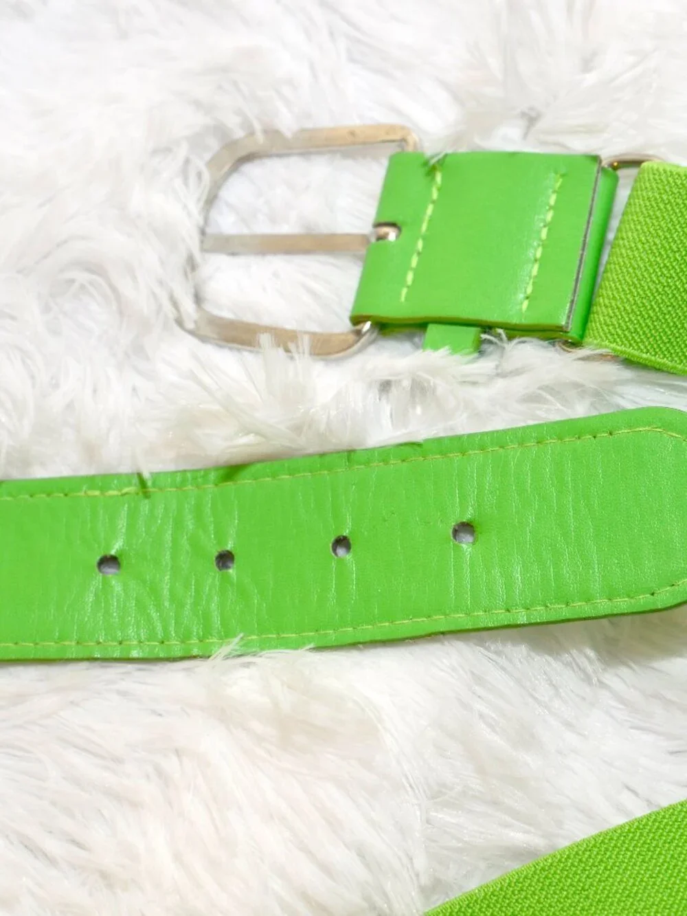 Vibrant Lime Green Elastic Baseball/Softball High Waist Retro Stretch Belt